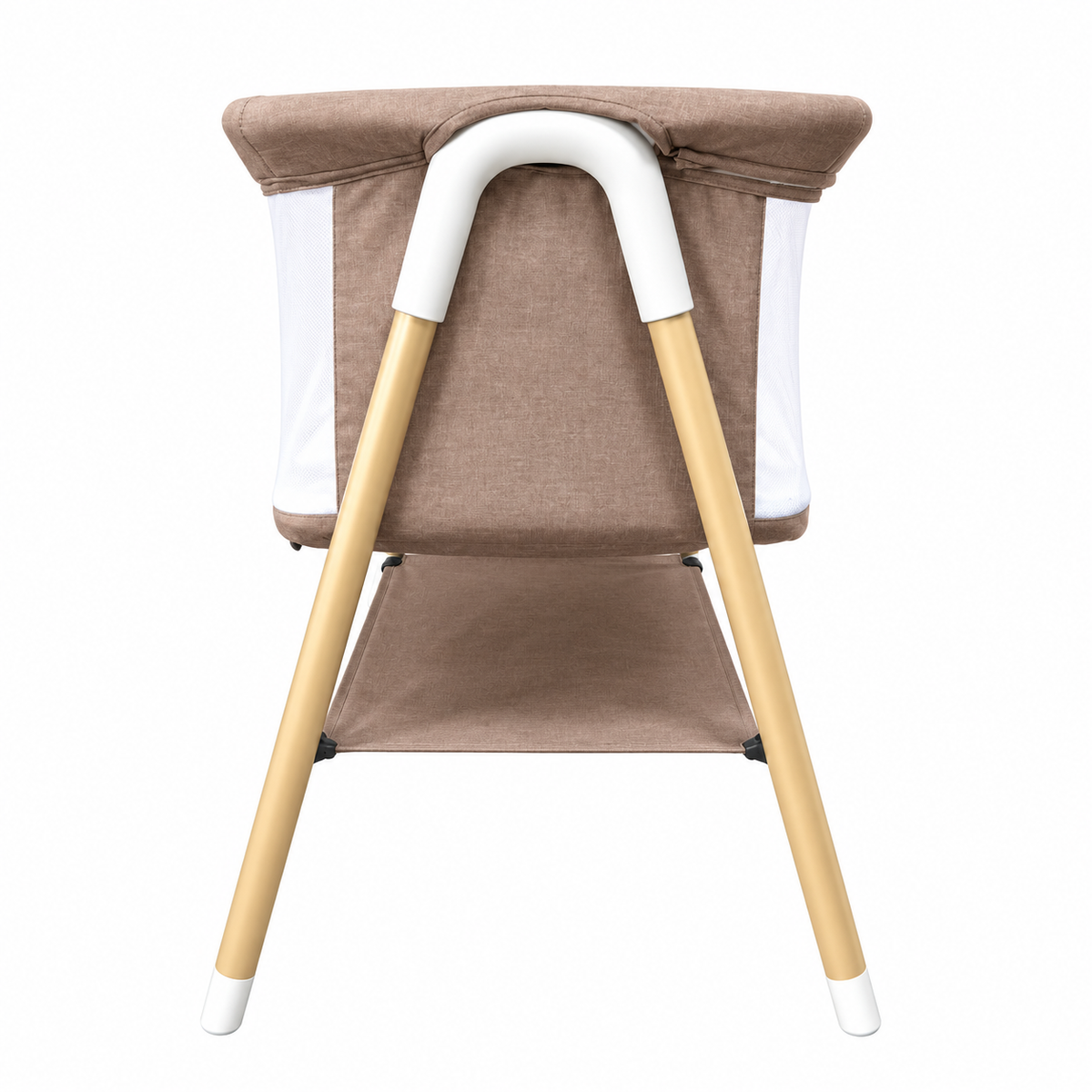 Preorder - Aurelia Taupe Bedside Baby Bassinet + Storage Shelf