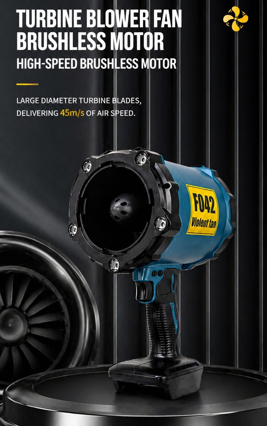 Turbo Jet Brushless Leaf Blower Fan Fits Makita 18V Battery