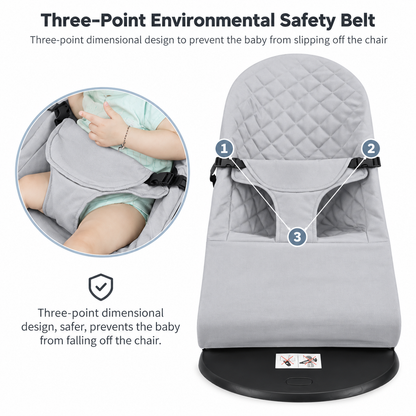 Portable Soothing Bouncer Baby Rocker Chair - GREY