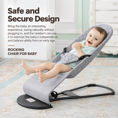 Portable Soothing Bouncer Baby Rocker Chair - GREY