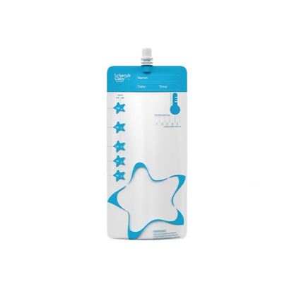 White and blue star-shaped container with measurement markings on a white background