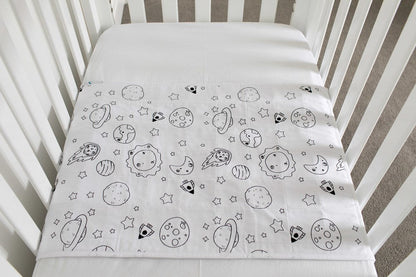 Cot Pad with Wings by Brolly Sheets – Pink or Space Galaxy White