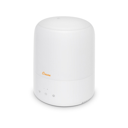 White dry mist humidifier with 'Crane' branding on a white background