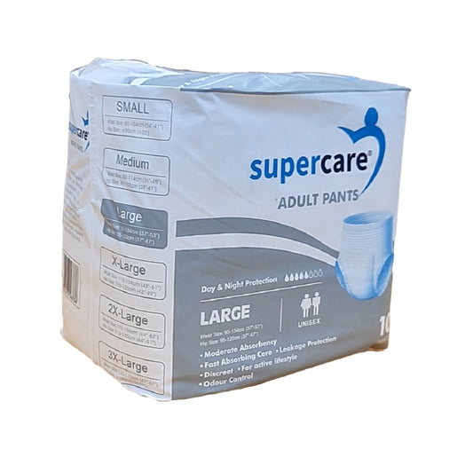SuperCare Adult Disposable Pants Size Large - Day & Night Protection