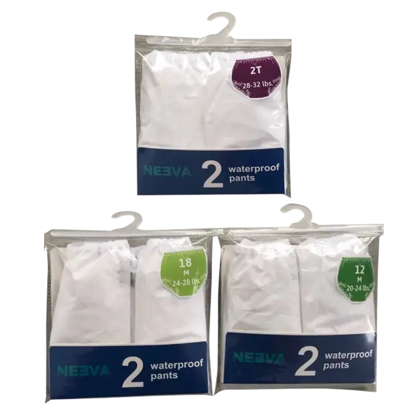 Neeva White Waterproof PEVA Pant - 2 Pack