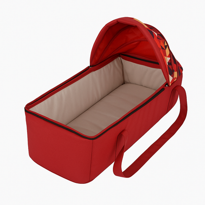 Cocoon Soft Carry Cot Baby Lounger with Canopy & Foot Cover - RED