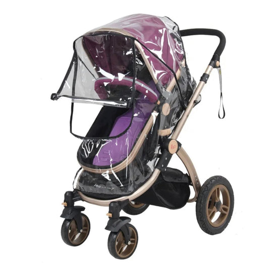 Universal Fit Transparent Stroller Rain Cover with U-Shaped Zipper