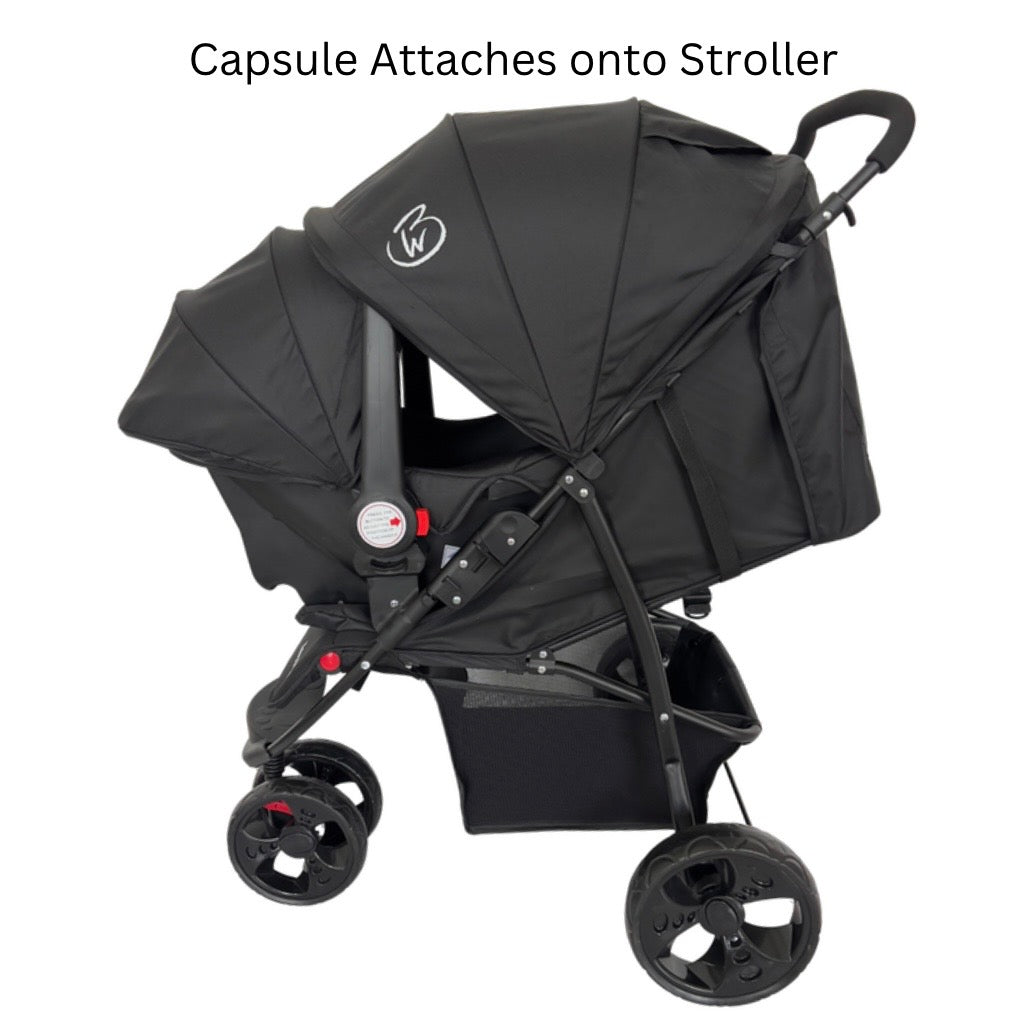 Explorer 3-Wheeler 4in1 Travel System Bundle - Stroller + Capsule + Base + All-Rider 360 Rotating Car Seat