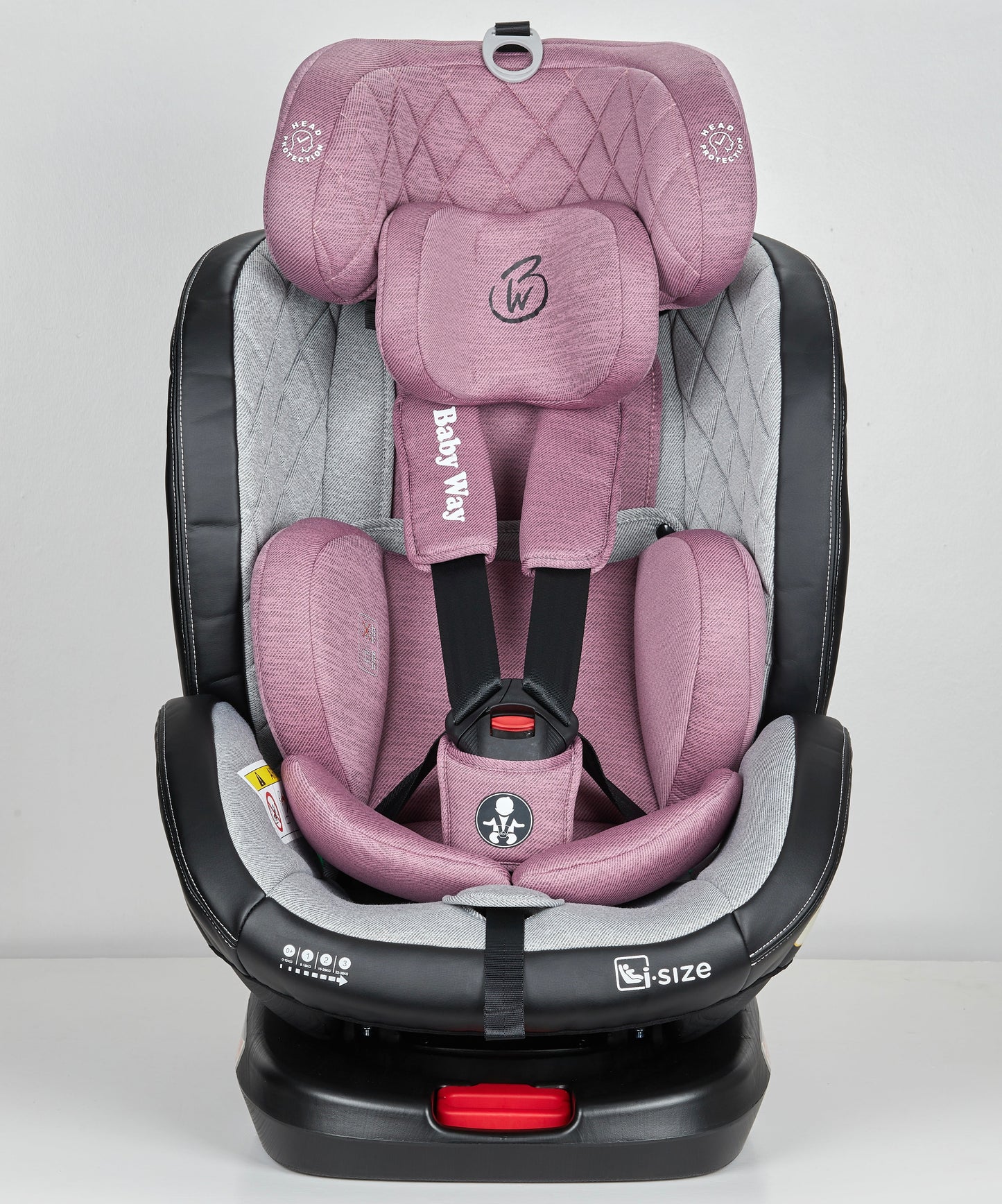 Preorder - Royal Pink i-Size 360 Rotating Convertible Car Seat with ISOFIX and Top Tether