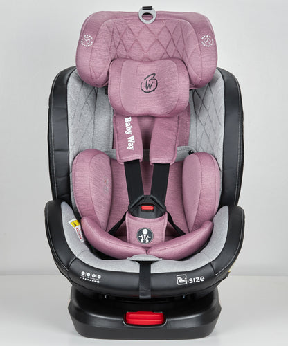 Preorder - Royal Pink i-Size 360 Rotating Convertible Car Seat with ISOFIX and Top Tether
