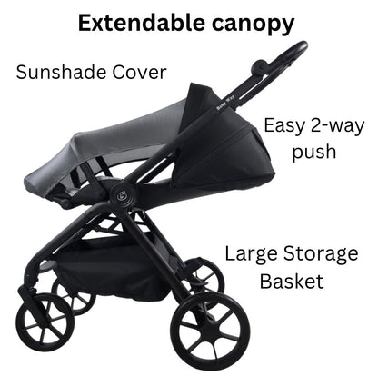 Preorder - 4in1 Crown Y Luxury Stroller + Open Bassinet + Cloud i-Size Capsule Car Seat + Isofix Base with Leg Support Travel System