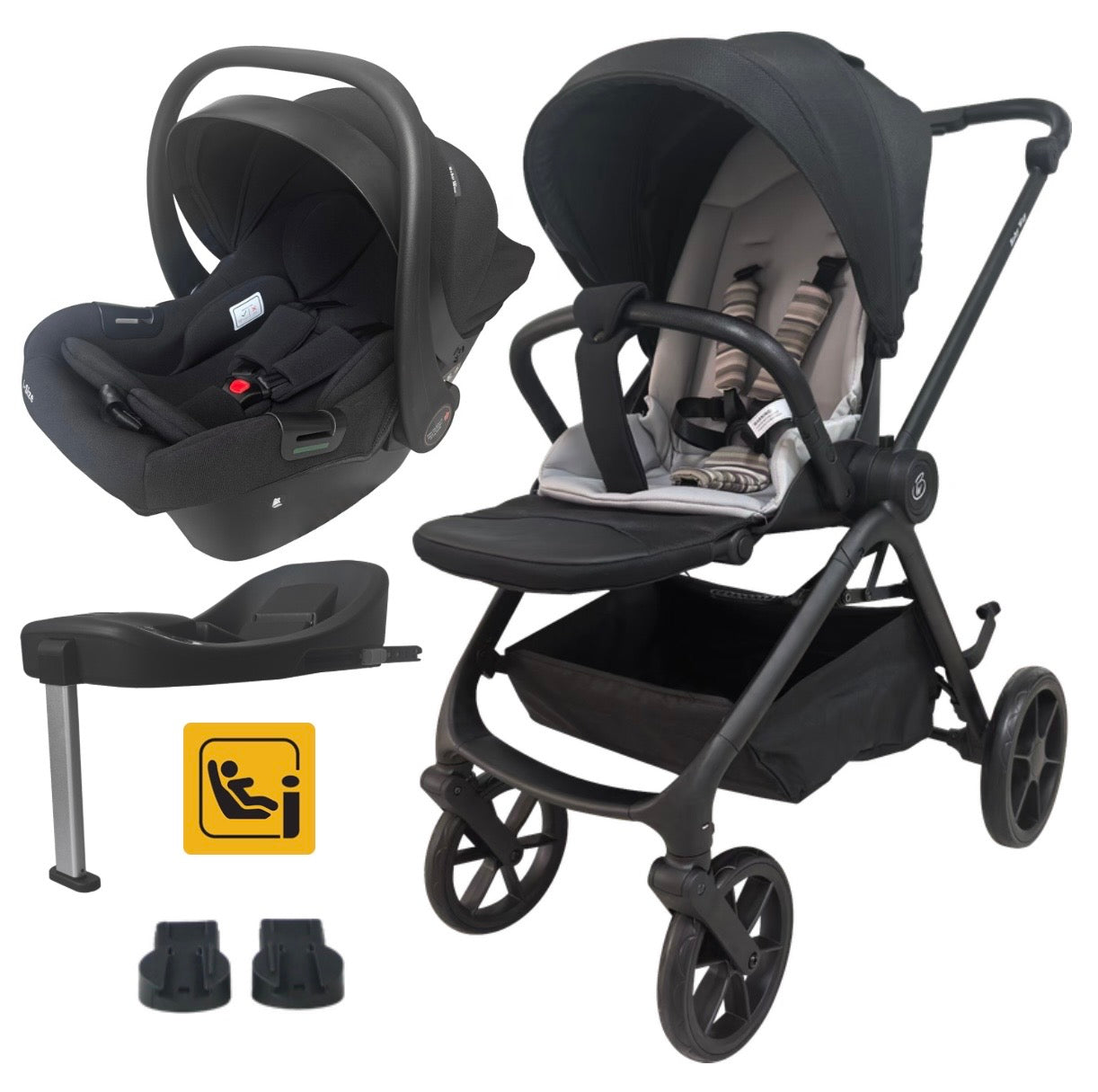 Preorder - 4in1 Crown Y Luxury Stroller + Open Bassinet + Cloud i-Size Capsule Car Seat + Isofix Base with Leg Support Travel System