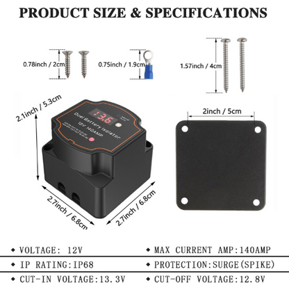 Smart Dual Battery Isolator 12V 140A