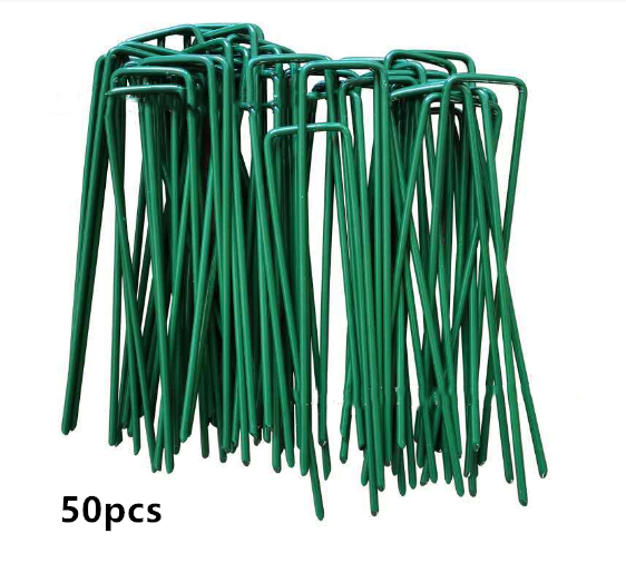 50PCS Synthetic Artificial Grass Turf Pins U Fastening Lawn Tent Pegs Weed Mat