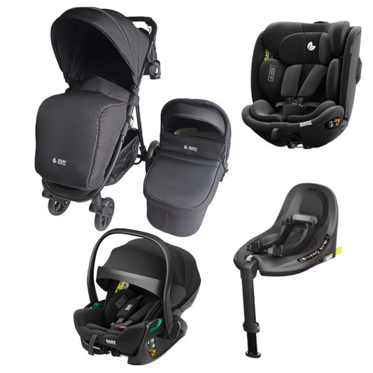 Pre-order Newborn Pram – Poplar Stroller with Carrycot + Reclining Infant Capsule + 360 Car Seat and Rotating ISOFIX Base (Bl