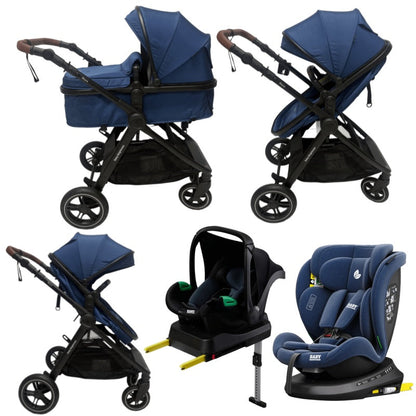 Pre-order Baby Brightness Newborn 4-in-1 Travel System with Bassinet, Capsule, ISOFIX Base & 360° Rotating Car Seat – Blue