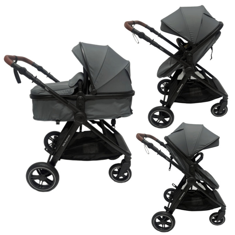 Skyra 2-in-1 Newborn Pram & Bassinet Stroller（Grey）
