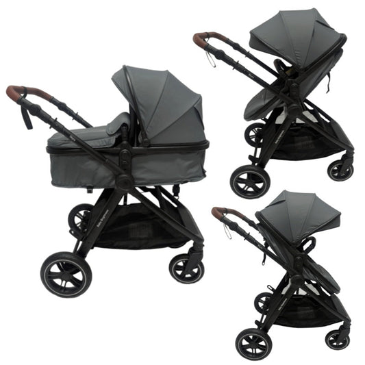 Skyra 2-in-1 Newborn Pram & Bassinet Stroller（Grey）