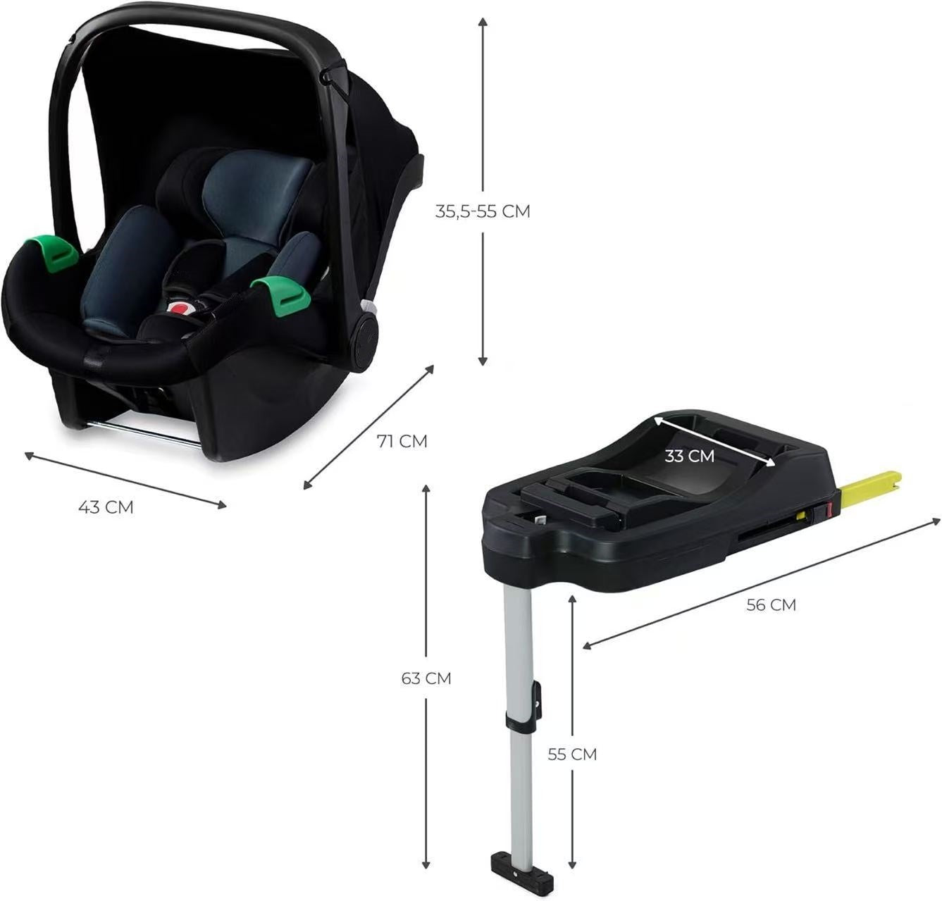 Pre-order Skyra 2-in-1 Newborn Pram & Bassinet Stroller with Car Seat and ISOFIX Base (Black/Gold) - image 37