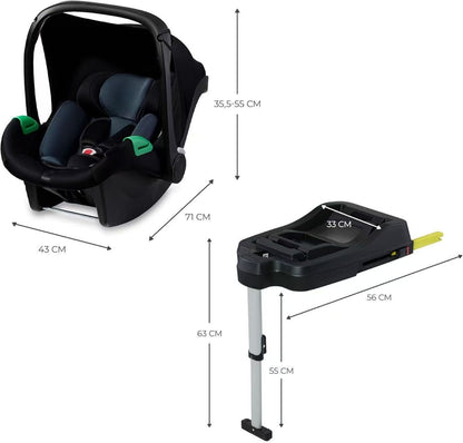 Pre-order Skyra 2-in-1 Newborn Pram & Bassinet Stroller with Car Seat and ISOFIX Base (Black/Gold) - image 37
