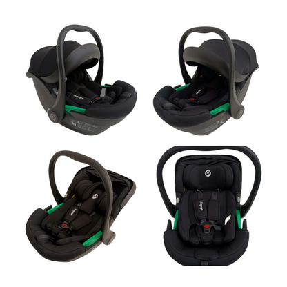 Newborn Pram – Palms Stroller with Bassinet and Car Seat (Black)