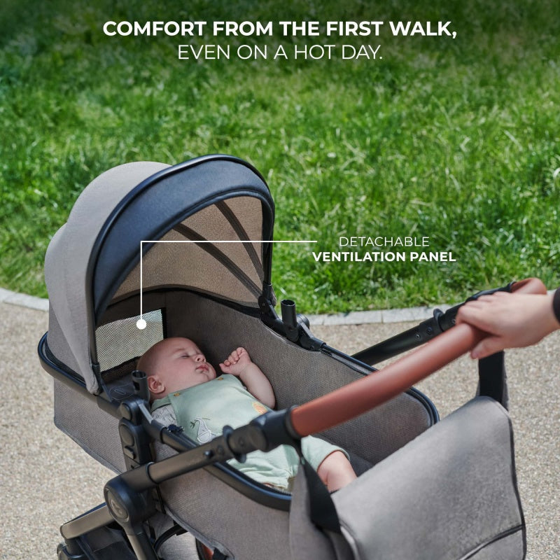 Pre-order Skyra 2-in-1 Newborn Pram & Bassinet Stroller with Car Seat and ISOFIX Base (Black/Gold) - image 17