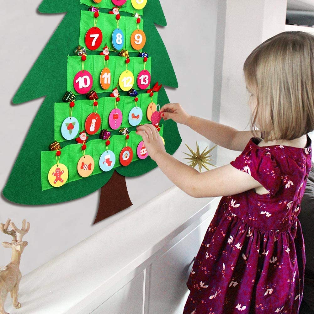 Felt Christmas Tree Countdown Advent Calendar Flip Pattern and Number
