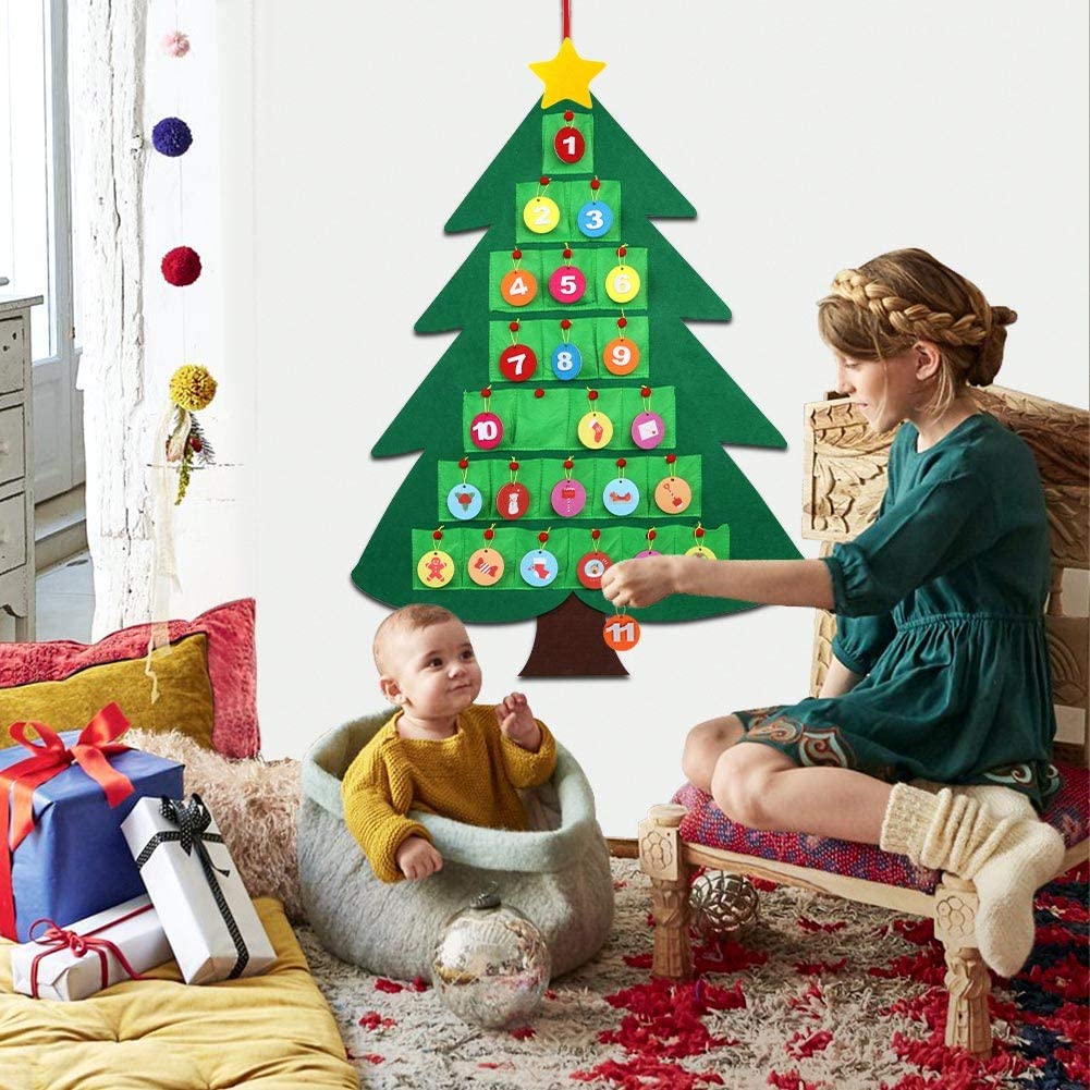 Felt Christmas Tree Countdown Advent Calendar Flip Pattern and Number