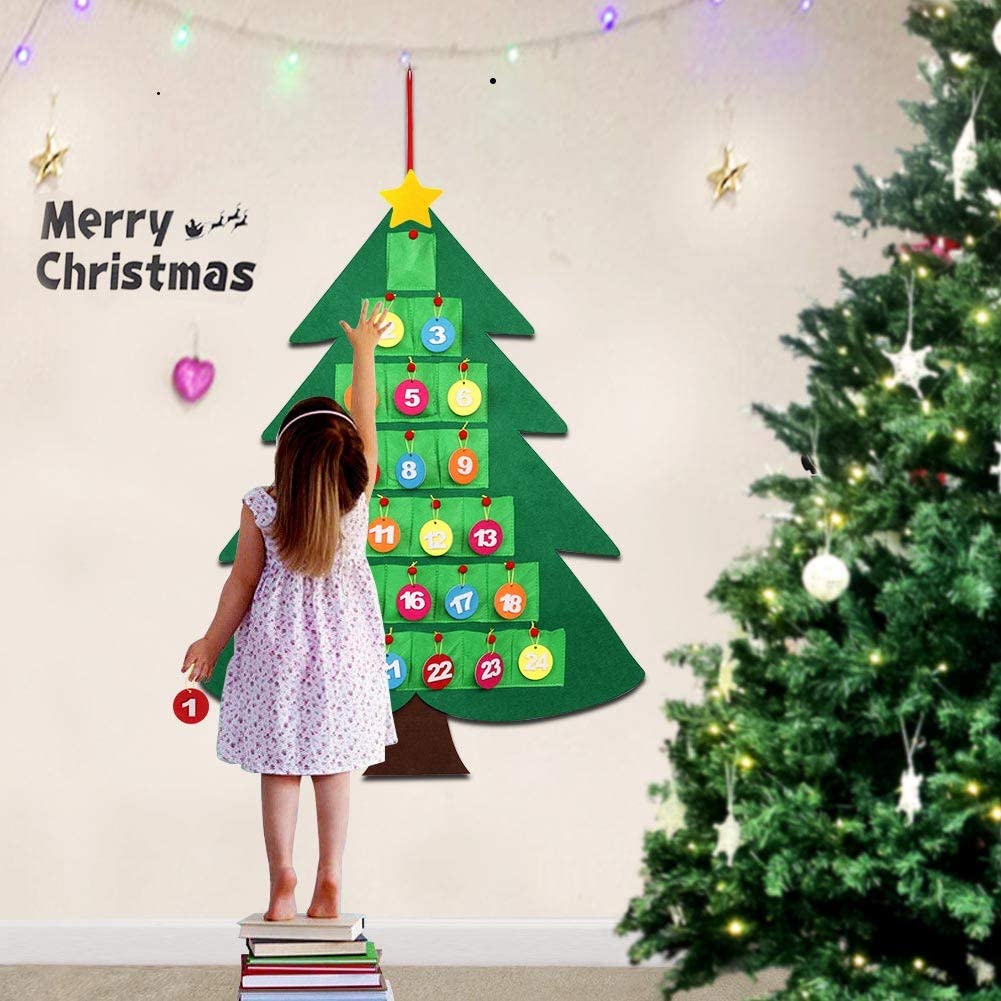 Felt Christmas Tree Countdown Advent Calendar Flip Pattern and Number