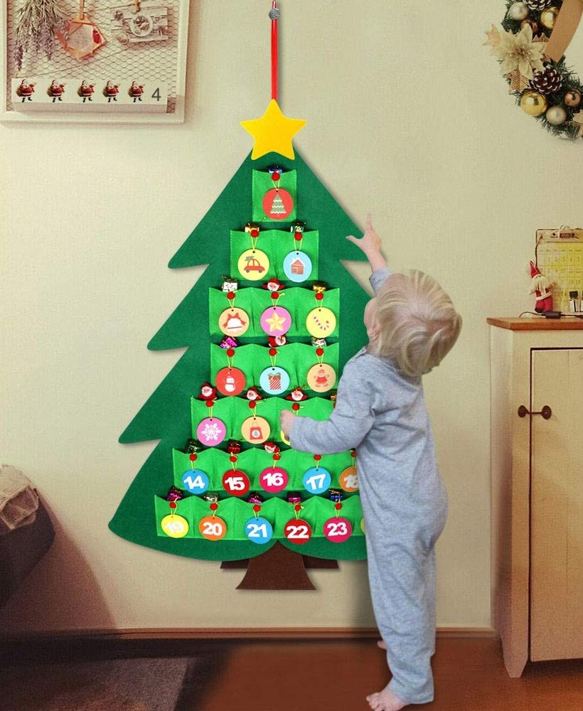 Felt Christmas Tree Countdown Advent Calendar Flip Pattern and Number
