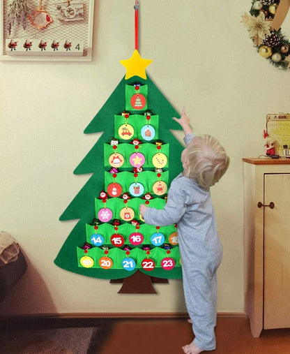 Felt Christmas Tree Countdown Advent Calendar Flip Pattern and Number