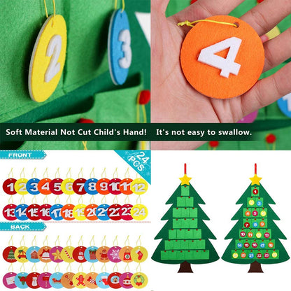 Felt Christmas Tree Countdown Advent Calendar Flip Pattern and Number
