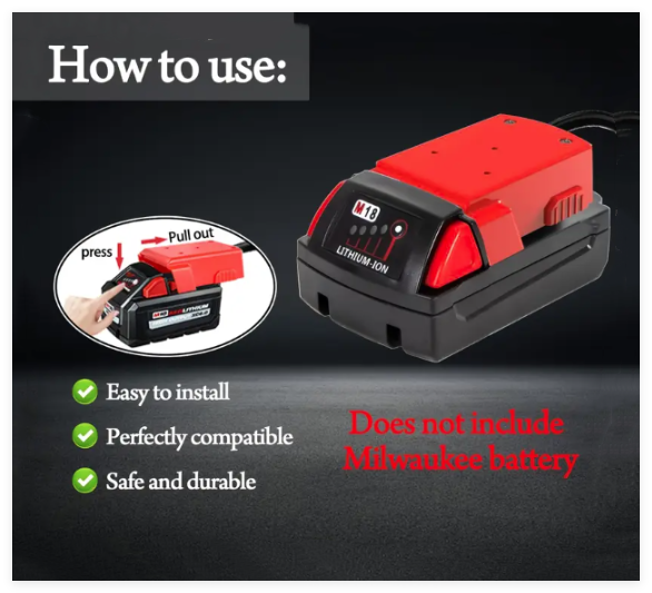 8AWG Jump Starter Cable for Milwaukee M18 Series Batteries