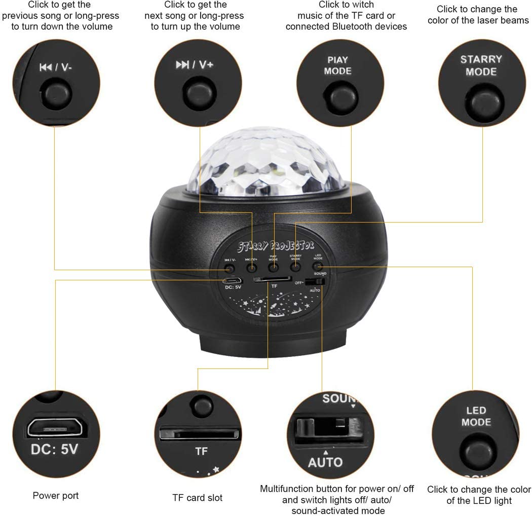 Galaxy Starry Projector Light