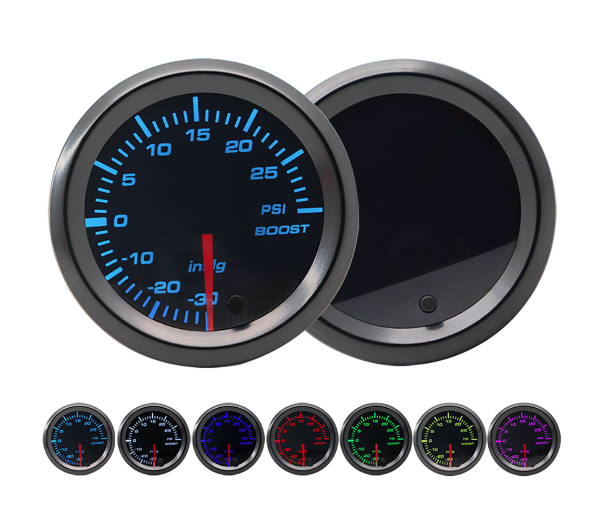 52mm Tinted 7 Turbo Boost Gauge 7 Color LED Display - salelink.co.nz