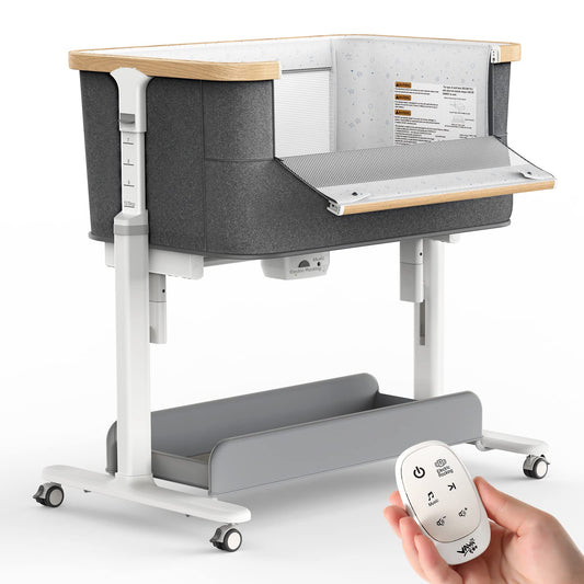 Portable & Adjustable Electric Baby Crib/ Baby Bassinet Bedside Sleeper 2 Rocking Motion With Storage