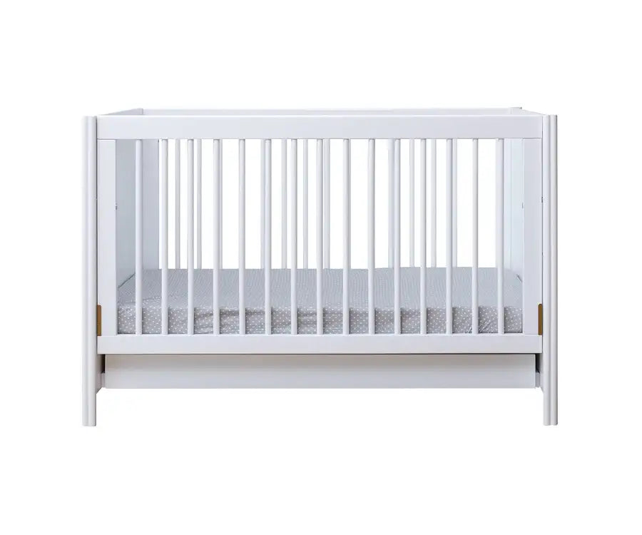 Kapai MERCURY Wooden Baby Cot Drop Side with Drawer - Babyonline