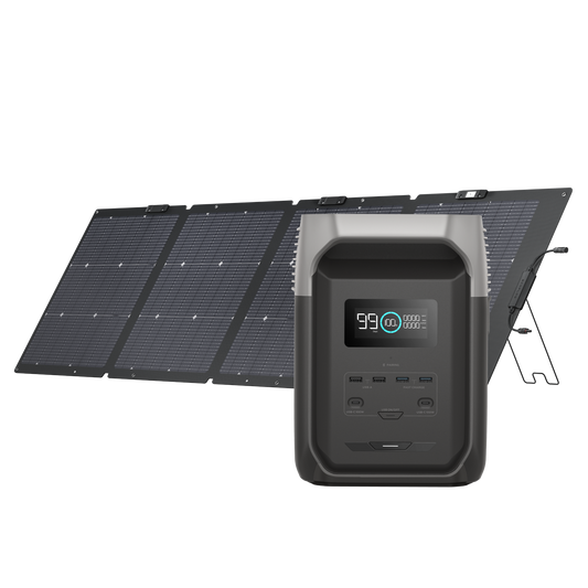 EcoFlow Delta 3 1500 + 220W Bi-Facial Solar Panel