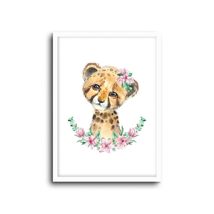 Wall Print |  Cheetah - Floral