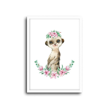 Wall Print |  Meerkat - Floral