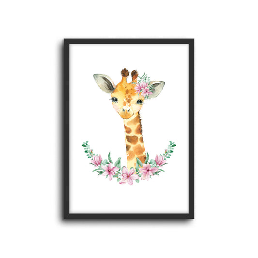 Wall Print |  Giraffe - Floral
