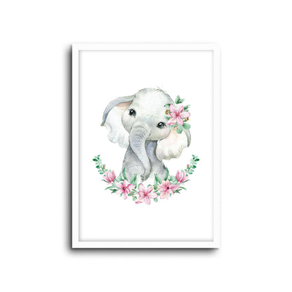Wall Print |  Elephant - Floral