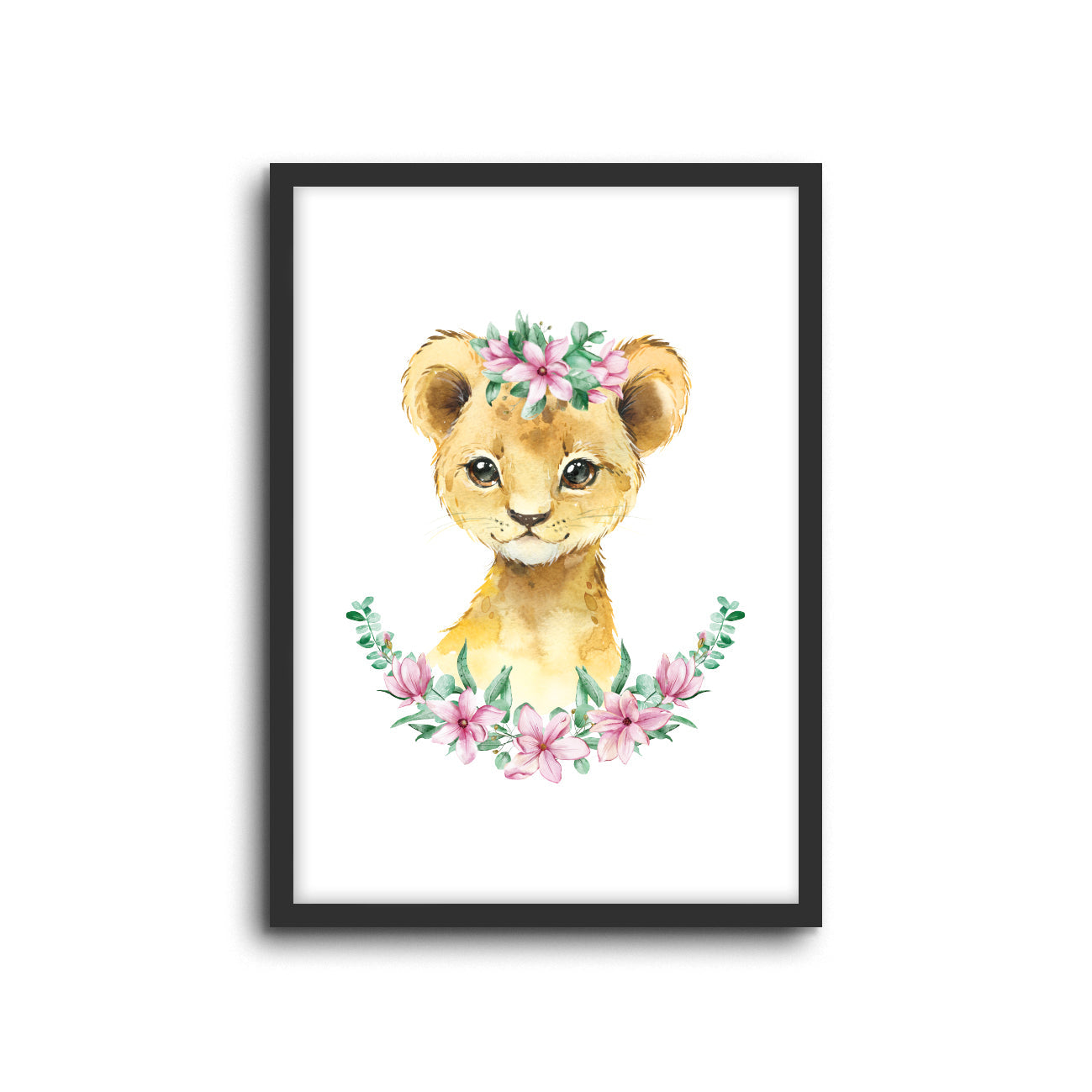Wall Print |  Lion - Floral