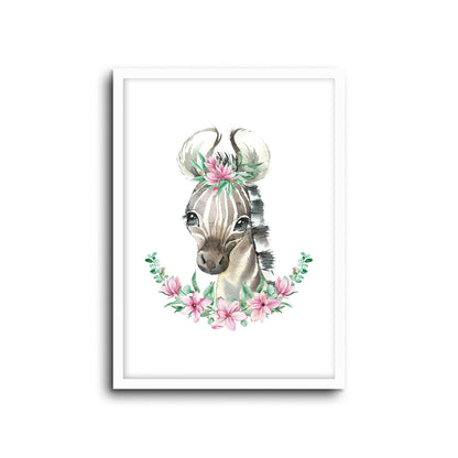 Wall Print |  Zebra - Floral