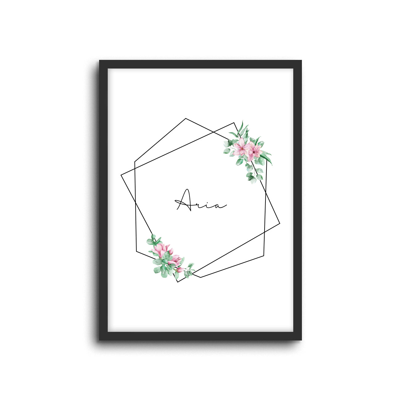 Wall Print |  Floral - Custom Name