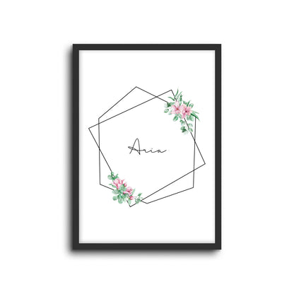 Wall Print |  Floral - Custom Name