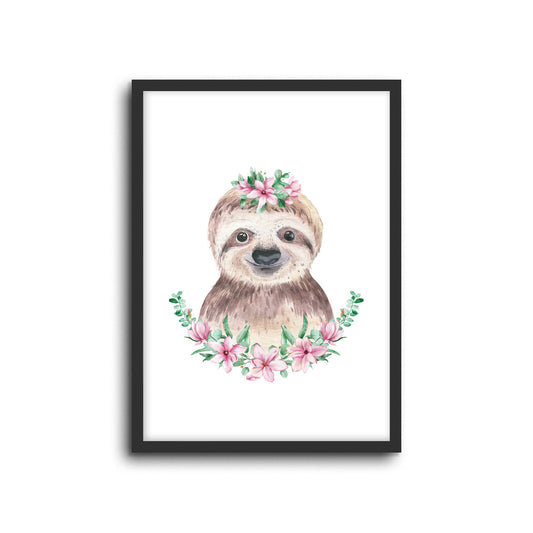 Wall Print |  Sloth - Floral