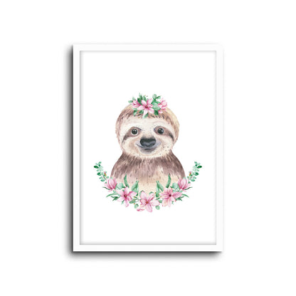 Wall Print |  Sloth - Floral