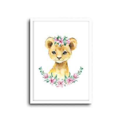 Wall Print |  Lion - Floral