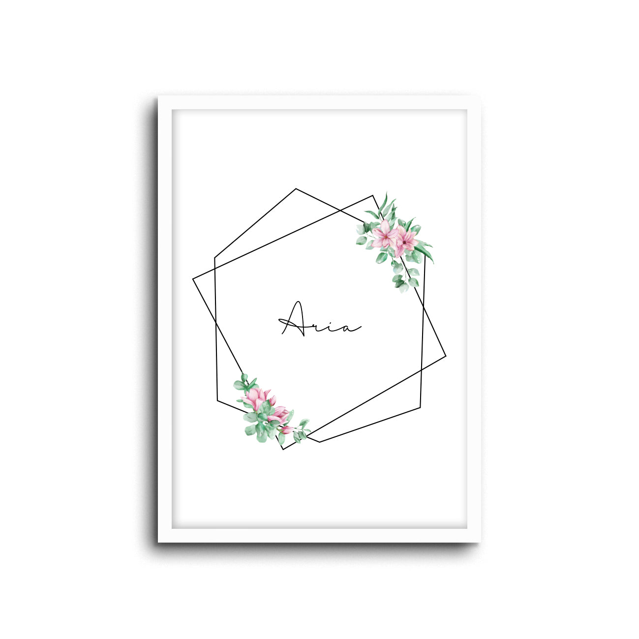 Wall Print |  Floral - Custom Name